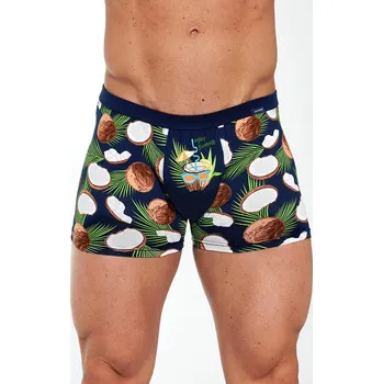 Pánské spodní prádlo Cornette boxerky tatoo 280/218 Coconut - tm. modrá, XXL (Kvalitní pánské veselé boxerky s obrázkem Cornette Tattoo)