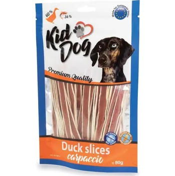 Pamlsek pro psa Kiddog Kachní proužky carpaccio 80 g