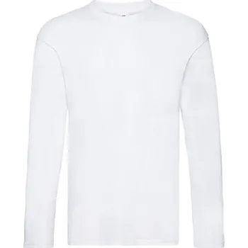 Pánské tričko Fruit of the Loom Original Long Sleeve T Pánské triko s dlouhým rukávem 61-428-0 White XL