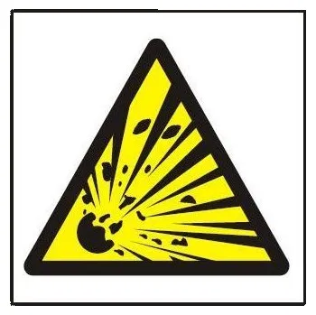 Symbol - nebezpečí výbuchu 210x210 mm plastová tabulka