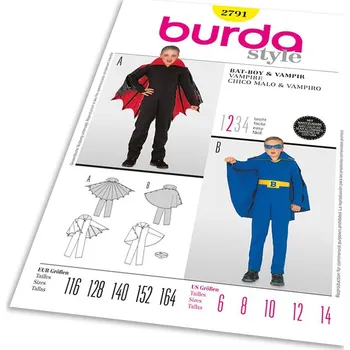 Střih Burda 2791 - Upír, superhrdina