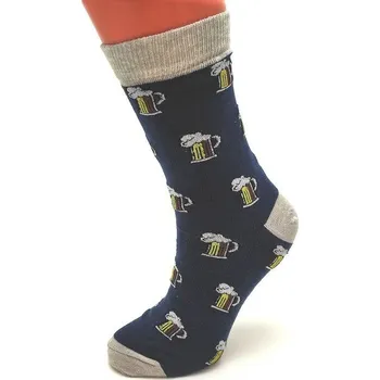 Dámské ponožky Veselé ponožky tm.modro-sv.šedé - vel. 43 - 46