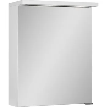 Koupelnový nábytek A - Interiéry Skříňka zrcadlová Ela 50 s LED osvětlením, bílá, lesk, 50x62x24