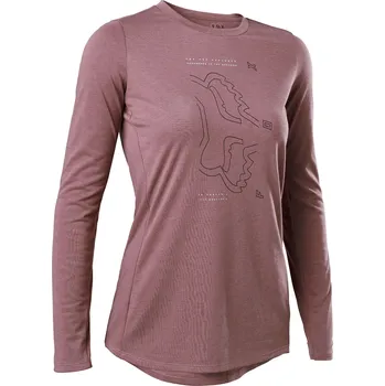 cyklistický dres Dámský cyklistický dres Fox Womens Ranger Drirelease LS Jersey Plum Perfect - L