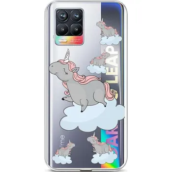 Pouzdro na mobilní telefon Kryt Realme 8 silikon Grey Unicorns (obal neboli pouzdro na Realme 8)
