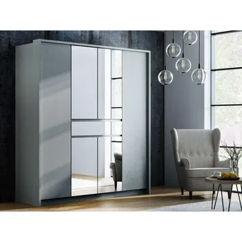 Šatní skříň Casarredo Šatní skříň RIJEKA 200 platinum/zrcadlo