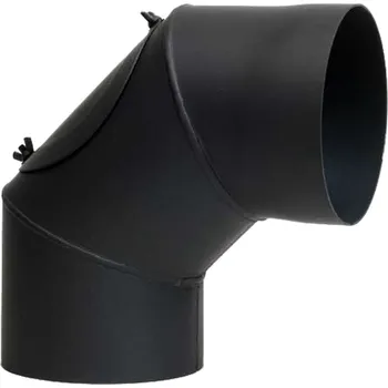 Kouřovod HARK kouřovod, koleno STD s čistícím otvorem Ø 150/90°/2 mm - 265x265 mm, graphit