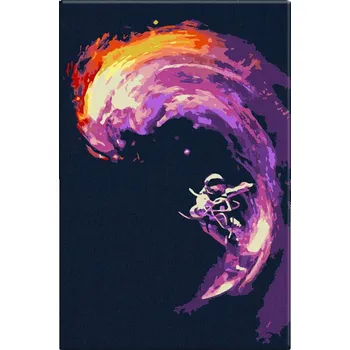 Malování podle čísel - Surfující astronaut - 40x60 cm, bez dřevěného rámu - CZ výroba