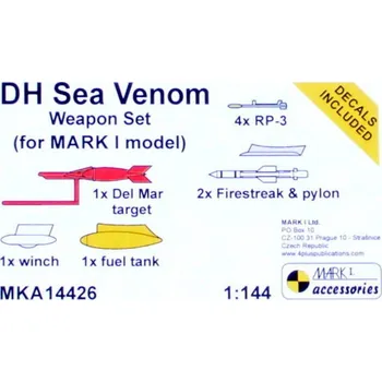 Plastikový model 1/144 DH Sea Venom - weapon set (MARK 1 MODEL)