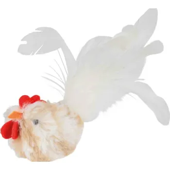 Hračka pro kočku TRIXIE Plyšový kohoutek s ocasem z třásní 8 cm