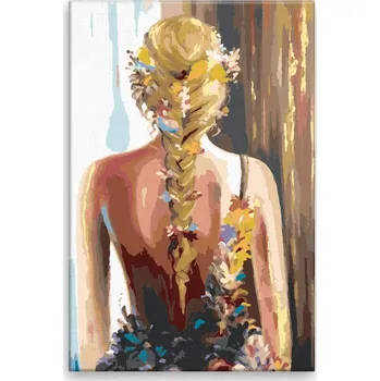 Dětské zboží Malování podle čísel - Zapletené vlasy - 40x60 cm, bez dřevěného rámu - CZ výroba