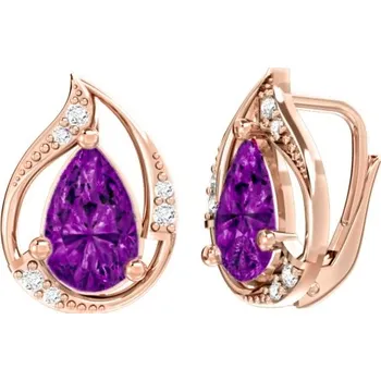 Šperk Couple, Neotřelé náušnice Bethany, růžové zlato a barevné zirkony, 585-66-3-0376.4C00.0.00.105.08