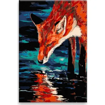 Dětské zboží Malování podle čísel - Žíznivá liška - 40x60 cm, bez dřevěného rámu - CZ výroba