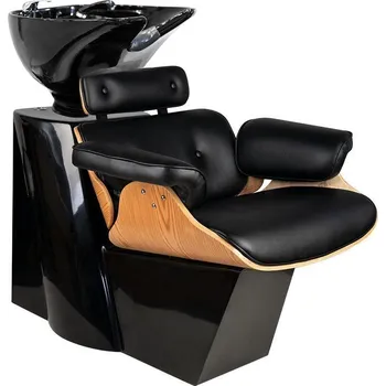 Kadeřnické křeslo Kadeřnický mycí box FLORENCE - černo-béžový