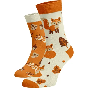 Dámské ponožky Veselé ponožky Lištičky Oranžová Bavlna 39-41