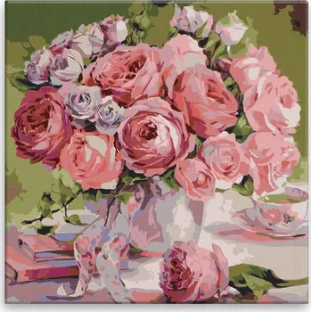 Malování podle čísel - Záplava květin - 40x40 cm, bez dřevěného rámu - CZ výroba