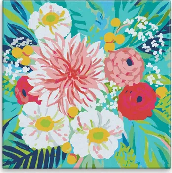 Malování podle čísel - Obrovský pugét - 40x40 cm, bez dřevěného rámu - CZ výroba