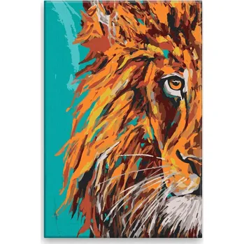 Dětské zboží Malování podle čísel - Zlatý lev - 40x60 cm, bez dřevěného rámu - CZ výroba