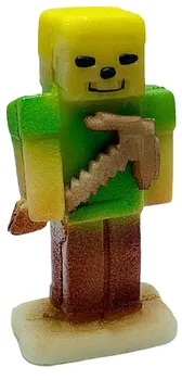 Jedlá dekorace na dort Frischmann Alex z Minecraft zelený stavitel s krumpáčem