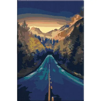 Malování podle čísel - Cesta v horách - 40x60 cm, bez dřevěného rámu - CZ výroba