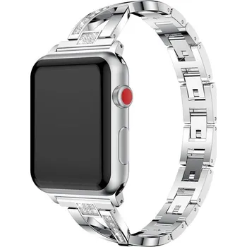 Ostatní příslušenství k chytrým hodinkám eses Kovový elegantní řemínek pro Apple Watch - Stříbrný 38mm, 40mm, 41mm