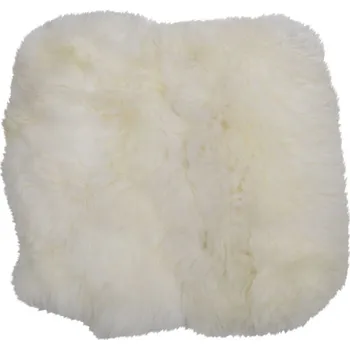 Podsedák Bílý chlupatý kožený podsedák Sity - 40*40*2cm