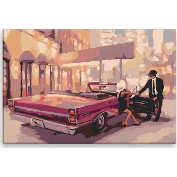 Dětské zboží Malování podle čísel - První schůzka - 60x40 cm, bez dřevěného rámu - CZ výroba