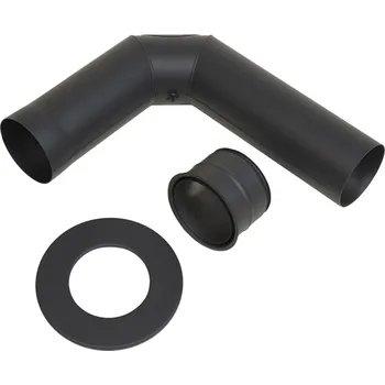 Kouřovod HARK kouřovod, set STD, koleno s čistícím otvorem Ø 150/90°/2 mm - 495x595 mm, graphit