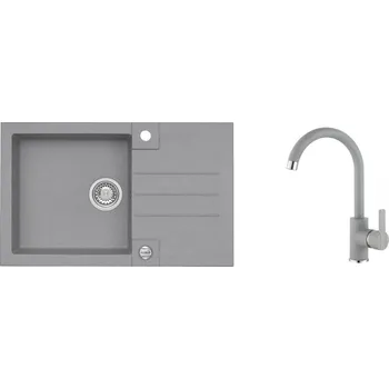 Kuchyňský dřez Set dřezu Alveus Rock 130 a baterie Tonia šedý beton (doprava zdarma, pasta na čištění)