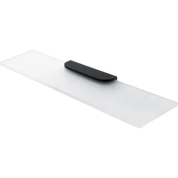 Koupelnový nábytek Police do koupelny skleněná, sklo bílé extra čiré matné, úchyt černý, 60 cm NIMCO NIKAU černá NKC 30091B-60-90 Nimco