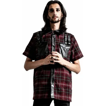 Pánská košile košile pánská KILLSTAR - Daze Button-Up - BLOOD TARTAN - XS