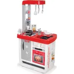 Kuchyňka Bon Appétit elektronická Smoby se zvuky, kávovar a 23 doplňků červeno-stříbrná