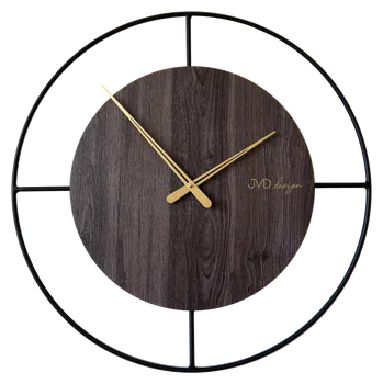 Hodiny JVD Designové minimalistické dřevěné kovové nástěnné hodiny JVD HC41 (hodiny o průměru 600mm)