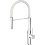 dřezová baterie Laveo POLLA FLEXI BAP 678D chrom/bílá