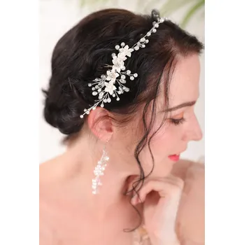 Ozdoba do vlasů B-TOP Hřeben do vlasů květy s kamínky a perlami