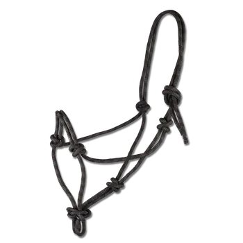 Jezdectví Provazová ohlávka černohnědá (Full)