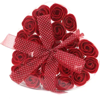 umělá květina Sada 24 Mýdlových Květů - Červená Růže