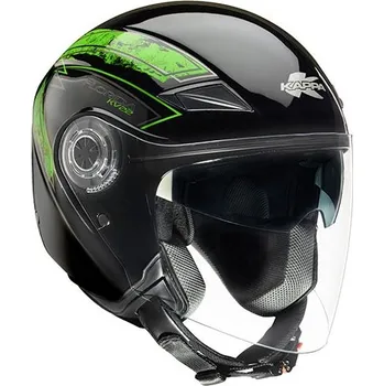 Helma na motorku KV22 FLORIDA - otevřená černá jet moto přilba KAPPA - S
