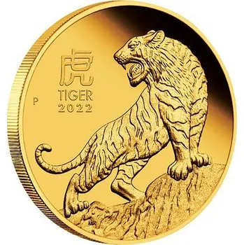 Perth Mint Lunární série III. - zlatá mince Year of the Tiger (Rok tygra) 1 Oz 2022 PROOF 31,1 g
