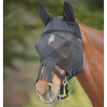 Kosmetika pro koně Maska Waldhausen AWA Premium s třásněmi černá (Cob)