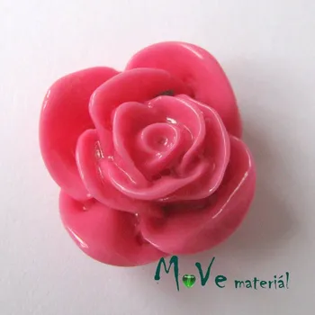 Dětské navlékací korálky Kabošon -růže - lesklý resin1ks, růž., II. jakost