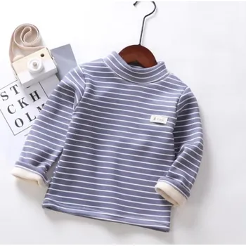 Chlapecký svetr Dětská zateplená pruhovaná mikina s roláčkem Barva: modrá, V E L I K O S T: 7T