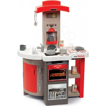Dětská kuchyňka Kuchyňka skládací Tefal Opencook Smoby červená s kávovarem a chladničkou a 22 doplňků