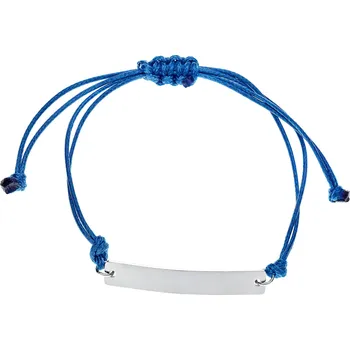 Náramek Šperky4U Modrý textilní náramek s destičkou 6 x 39 mm - ON015B