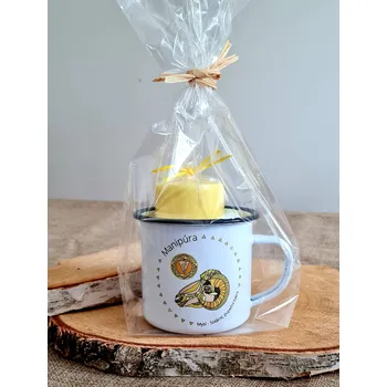 Dárková krabička Supeko čakrový plecháček Manipúra 300 ml se svíčkou