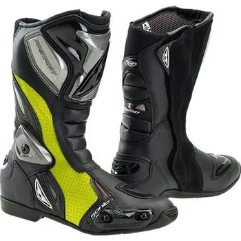 Moto obuv SONIC FL - žluté fluo motocyklové boty PREXPORT (velikost bot: 47)