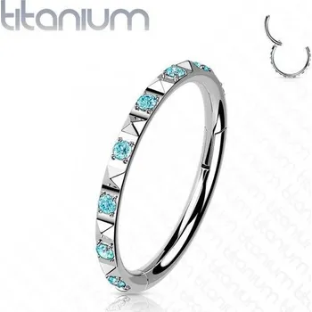 Piercing Segment kruh - helix / cartilage / tragus piercing TITAN (tyrkysová)