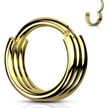 Piercing Šperky4U Zlacený piercing kruh segment - K01056GD-1210