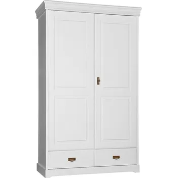 Šatní skříň KATMANDU Dřevěná skřín Toskania, bílá, borovice, rozměr 218x132x62cm