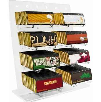 Dárkový potravinový koš Zotter Průhledný stojan na čokolády Zotter, 8 druhů